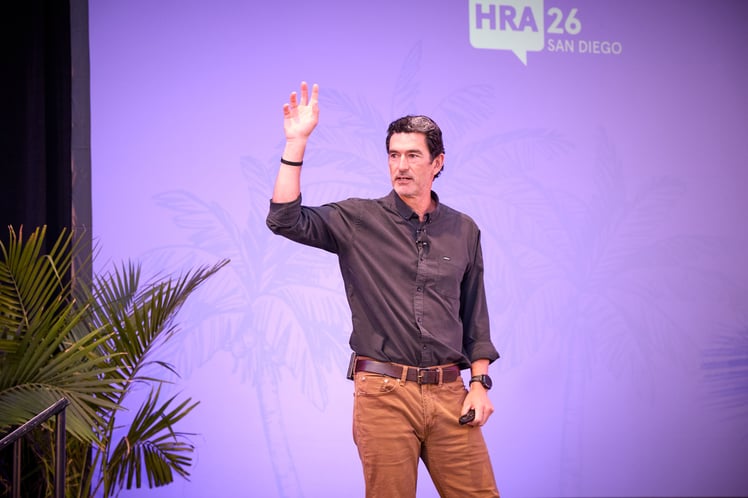 Al Adamsen presents his opening keynote at HRA26.