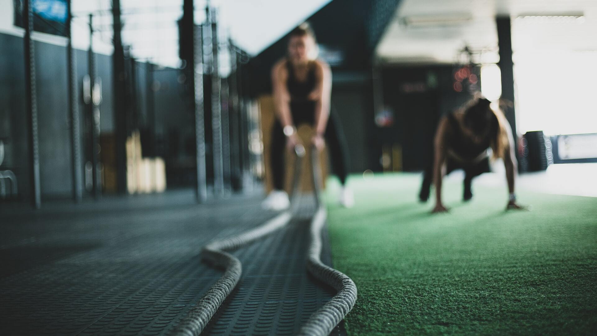 A man exercising in a gym